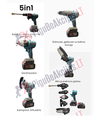 Multifunktsionaalne akutööriist 5in1 BOXER BX-191