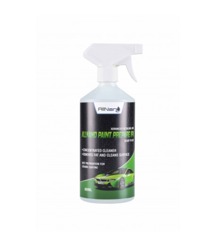 AllNano Paint Prepare IPA (valmis kasutamiseks) (800 ml) on kontsentreeritud puhastusvahend, mida kasutatakse pindade ettevalmistamiseks enne nanokatete pealekandmist.