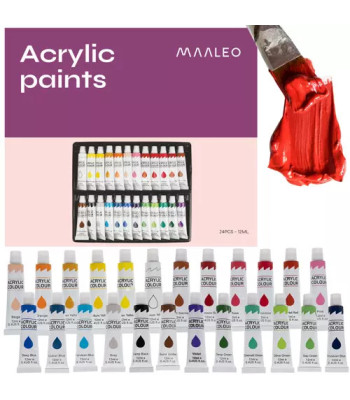 Akrüülvärvid 24 ühikut - 12 ml. Maaleo 20363