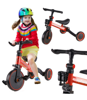 Trike Fix Mini kolmerattaline kross 3in1 punaste pedaalidega