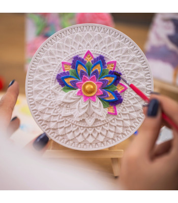 CANDELLANA krohvivärvimine Pilt 3D Mandala värvi- ja pintslikomplekt