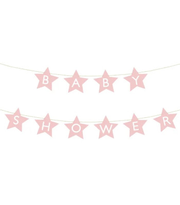 Baby Shower Stars Bright Pink 290cm x 16,5cm