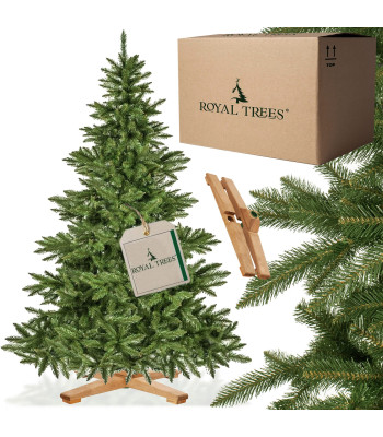 CT0194 Kunstlik jõulupuu 180 cm Premium Royal Trees, naturaalne puidust alusega jõulupuu