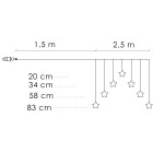 Valguskardin Springos CL4139, 70 LED, tähekesed, soe valge