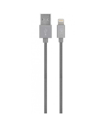 Punutud kaabel USB/Lightning 2m, hall