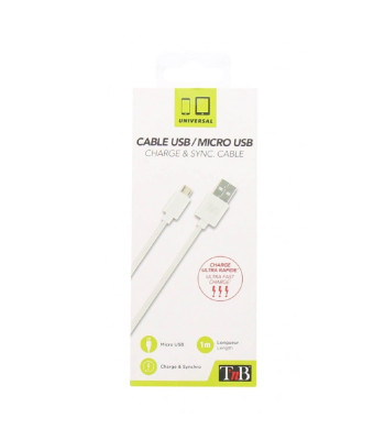 Kaabel USB / microUSB, 1m, valge