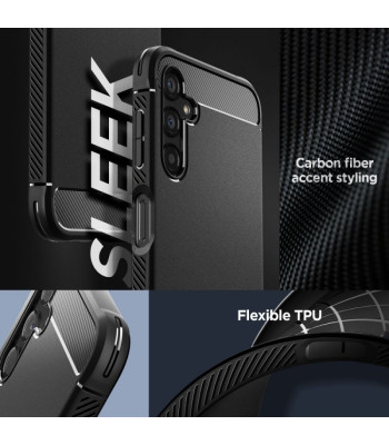 Spigen ümbris Rugged Armor Samsung Galaxy A14 4G / LTE jaoks matt must