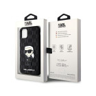 Karl Lagerfeldi ümbris iPhone 11 / Xr KLHCN61SAKHPKK must Saffiano Monogramm Ikonik jaoks