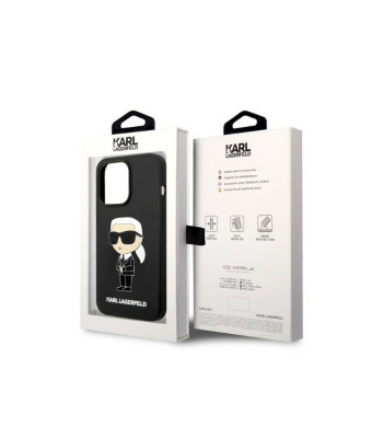 Karl Lagerfeld ümbris iPhone 14 Pro 6,1 KLHMP14LSNIKBCK must kõvakaaneline Silikoonist Ikonik Magsafe