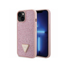 Guessi telefoniümbris iPhone 14 Plus 6,7 GUHCP14MHDGTPP roosa ümbris Rhinestone Triangle