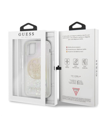 Guess ümbris iPhone 11 Pro jaoks GUHCN58LGIRGP kõva ümbris Liquid Glitter 4G Circle