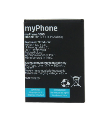 myPhone 1062 / 1065 800 mAh aku