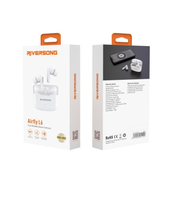 Riversong Bluetooth kõrvaklapid AirFly L6 TWS valged EA221