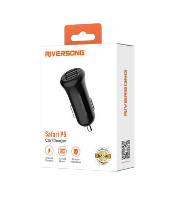 Riversong autolaadija Safari P5 2x USB- 3.1A must CC41C