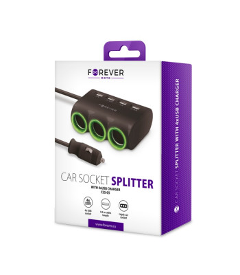 Foreveri auto pistikupesa jagaja 4xUSB CSS-05-ga