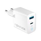 Forever TC-06-45AC GaN PD QC laadija 1x USB-C 1x USB 45W valge