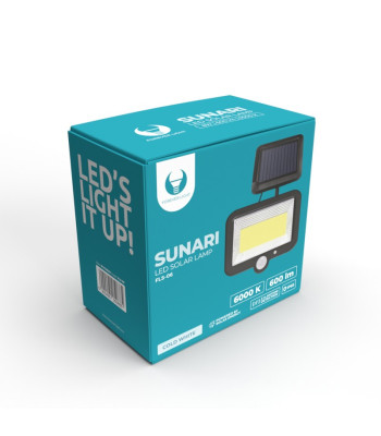 SUNARI päikeselamp LED FLS-06 COB PIR 8W 600lm 6000K 1800mAh Li-Ion Forever Light