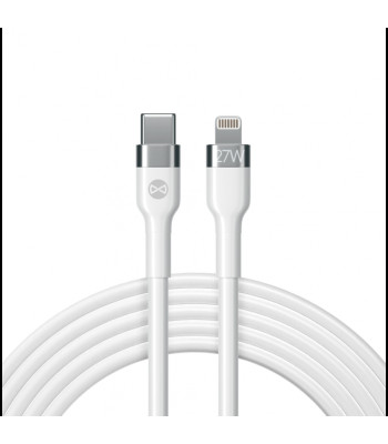 Forever Flexible MFi kaabel USB-C - Lightning 1,0 m 27W valge