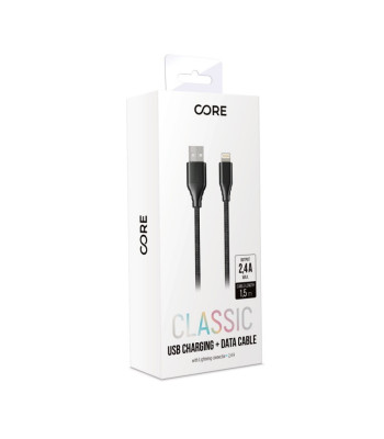 Forever Core Classic kaabel USB - Lightning 1,5 m 2,4A must