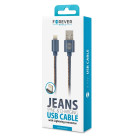 Forever Jeansi kaabel USB - Lightning 1,0 m 2A sinine