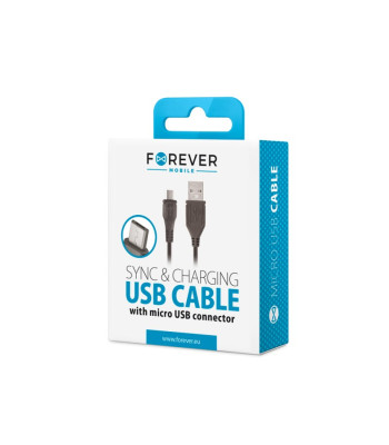 Foreveri kaabel USB - microUSB 1,0 m 1A must