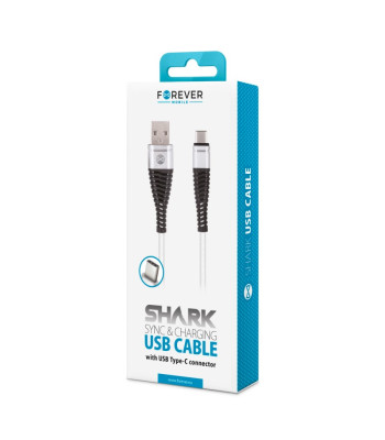 Forever Shark kaabel USB - USB-C 1,0 m 2A valge