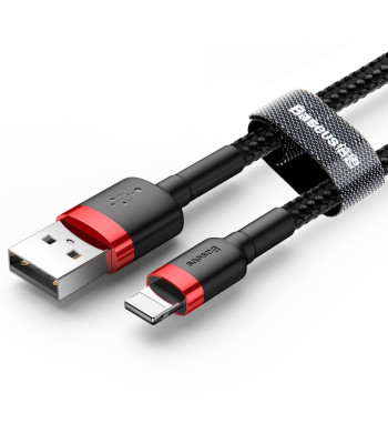 Baseus kaabel Cafule USB - Lightning 0,5m 2,4A punane must