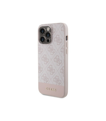 Guess ümbris iPhone 14 Pro 6.1 GUHCP14LG4GLPI roosa HC PC/TPU 4G PU ALUMINE TRIIP