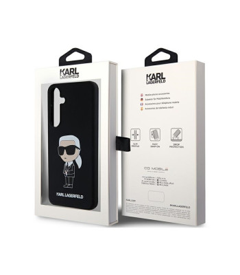 Karl Lagerfeldi ümbris Samsung Galaxy S24 KLHCS24SSNIKBCK must HC SILICONE NFT IKONIK jaoks