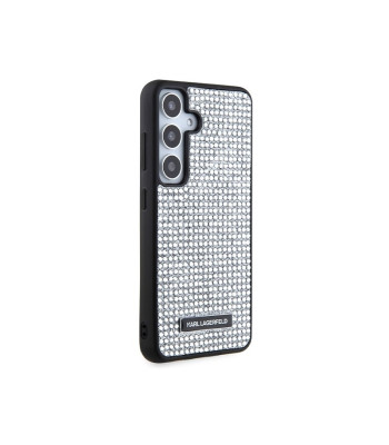 Karl Lagerfeldi ümbris Samsung Galaxy S24 KLHCS24SHDSPRS hõbedane HC RHINESTONE LOGO METALPLAADI jaoks