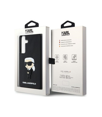 Karl Lagerfeldi ümbris Samsung Galaxy S24 KLHCS24S3DRKINK must HC 3D RUBBER IKONIK NFT jaoks