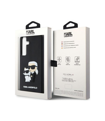 Karl Lagerfeldi ümbris Samsung Galaxy S24+ KLHCS24M3DRKCNK must HC 3D RUBBER KC NFT jaoks