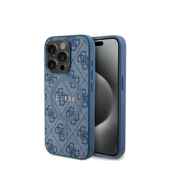 Guess ümbris iPhone 15 Pro Max 6,7 GUHMP15XG4GFRB sinine HC MAGSAFE PU 4G RING CLASSIC LOGO