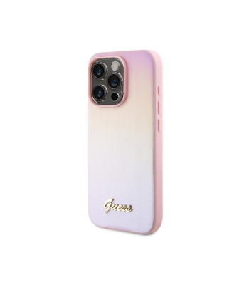 Guess ümbris iPhone 14 Pro Max 6,7 GUHCP14XPSAIRSP roosa HC PU SAFFIANO IRIDESCENT SCRIPT jaoks