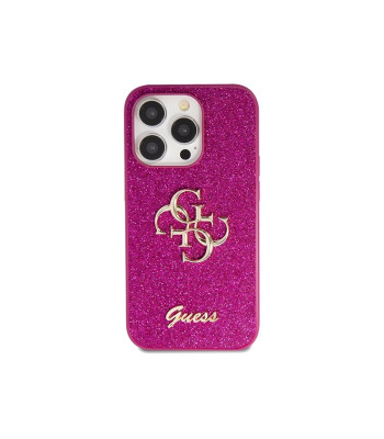 Guess ümbris iPhone 15 Pro 6.1 GUHCP15XHG4SGU HC FIXED GLITTER BIG BIG 4G PURPLE jaoks