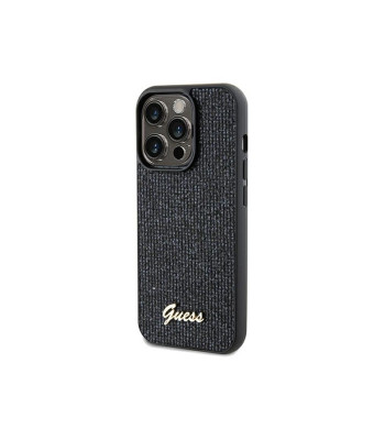 Guess ümbris iPhone 13 Pro 6.1 GUHCP13LPMSDGSK HC PU DISCO SCRIPT METAL BLACK jaoks