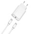 WIWU seinalaadija Wi-U001 PD 20W 1x USB-C valge + kaabel USB-C - USB-C