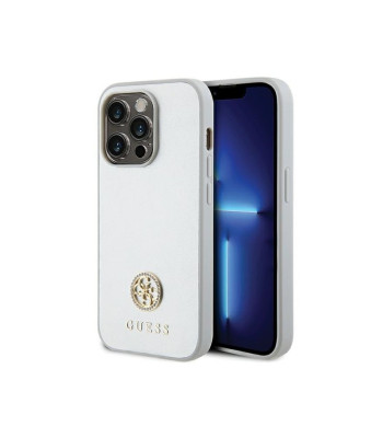 Guess ümbris iPhone 15 Pro Max 6,7 GUHCP15XPS4DGPS hõbedane HC PU 4G Metal Logo Strass jaoks