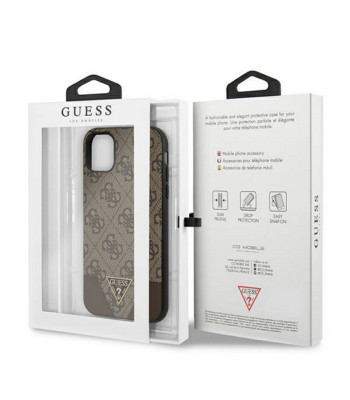 Guess ümbris iPhone 11 jaoks GUHCN61PU4GHBR pruun kõva ümbris 4G Triangle Collection