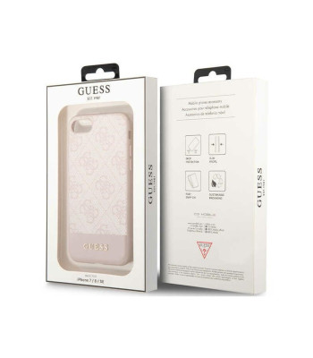 Guess ümbris iPhone 7 / 8 / SE jaoks GUHCI8G4GLPI roosa HC PC/TPU 4G PU alumine riba