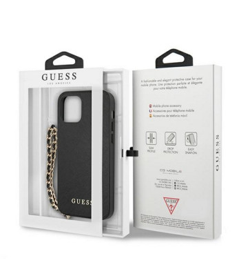 Guess ümbris iPhone 11 GUHCN61SASGBK musta kõva ümbrisele Saffiano Chain