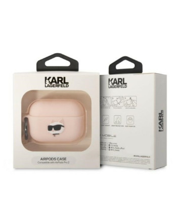 Karl Lagerfeld ümbris Airpods Pro 2 jaoks KLAP2RUNCHP roosa 3D Silikoon NFT Karl