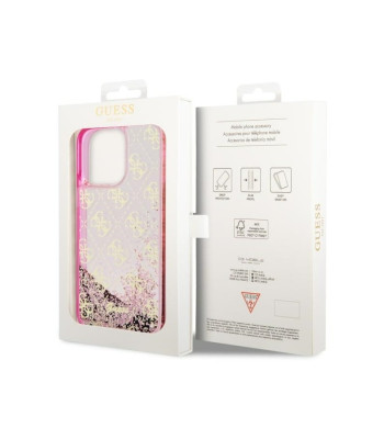 Guess ümbris iPhone 14 Pro Max 6,7 GUHCP14XLC4PSGP roosa kõva ümbris Liquid Glitter 4G läbipaistev