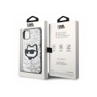 Karl Lagerfeldi ümbris iPhone 11 / XR KLHCN61G2CPS hõbedane kõva ümbris Glitter Choupette Patch