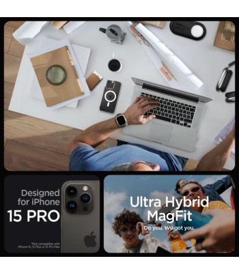 Spigen ümbris Ultra Hybrid Mag Magsafe iPhone 15 Pro 6.1 jaoks valge