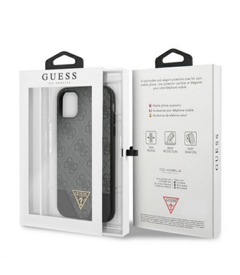 Guess ümbris iPhone 11 jaoks GUHCN61PU4GHBK hall kõva ümbris 4G Triangle Collection