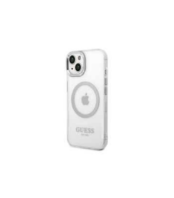 Guess ümbris iPhone 14 Pro Max 6.7 GUHMP14XHTRMS hõbedase HC Magsafe Metal Outline jaoks