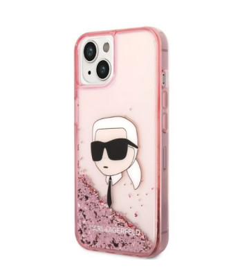 Karl Lagerfeldi ümbris iPhone 14 Pro Max 6.7 KLHCP14XLNCHCP roosa kõvaümbrisele Liquid Glitter NFT Choupette Head