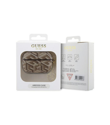 Guessi ümbris AirPods Pro GUAPPGCE4CW jaoks pruun Gcube Classic Gold Logo W/Charm