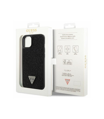 Guess ümbris iPhone 14 Plus 6,7 GUHCP14MHDGTPK musta kõva korpuse Rhinestone Triangle jaoks